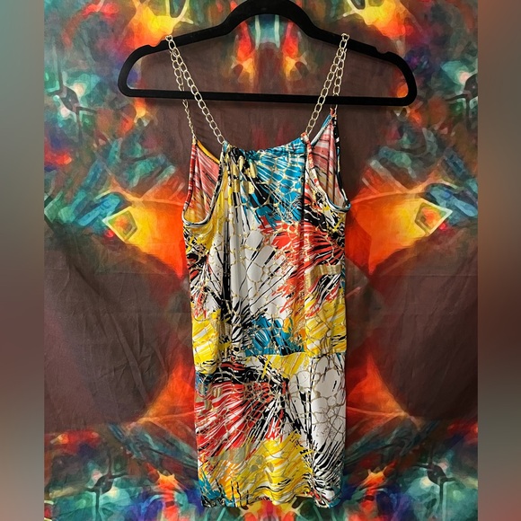 Yetts LA multi colored tank with chain straps - Picture 3 of 3